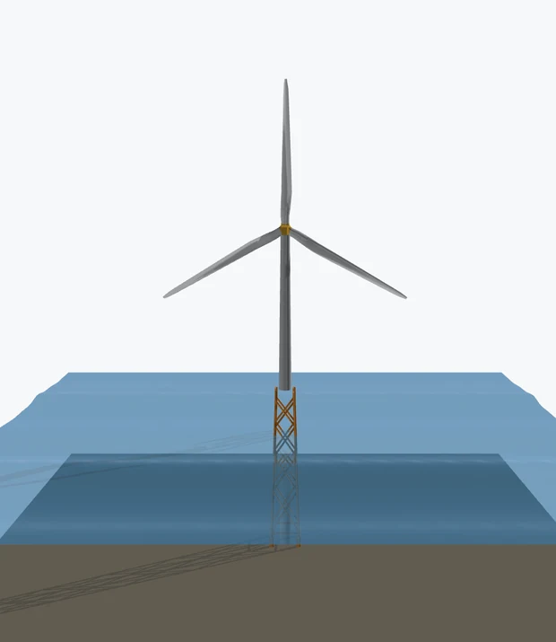 NREL 5 MW · OC4 导管架基础三维模型