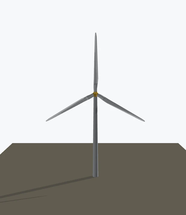 NREL 5 MW 陆上风机三维模型