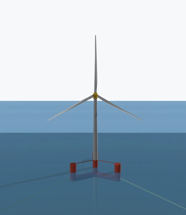 IEA 15 MW · VolturnUS-S 半潜式基础三维模型