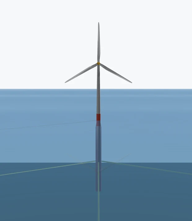 NREL 5 MW · OC3 Spar 浮式基础三维模型